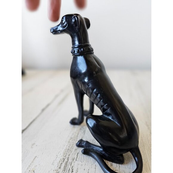 Greyhound statue dog puppy black unique - Picture 3 of 11